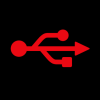 Icono USB rojo