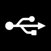 Icono USB blanco