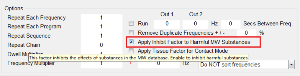 Inhibit Factor en Spooky2